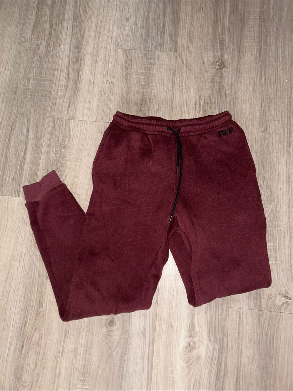 Maroon Jogger Sweatpants with Drawstring